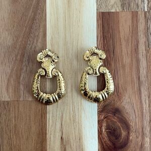 Vintage Gold-Tone door knocker Earrings